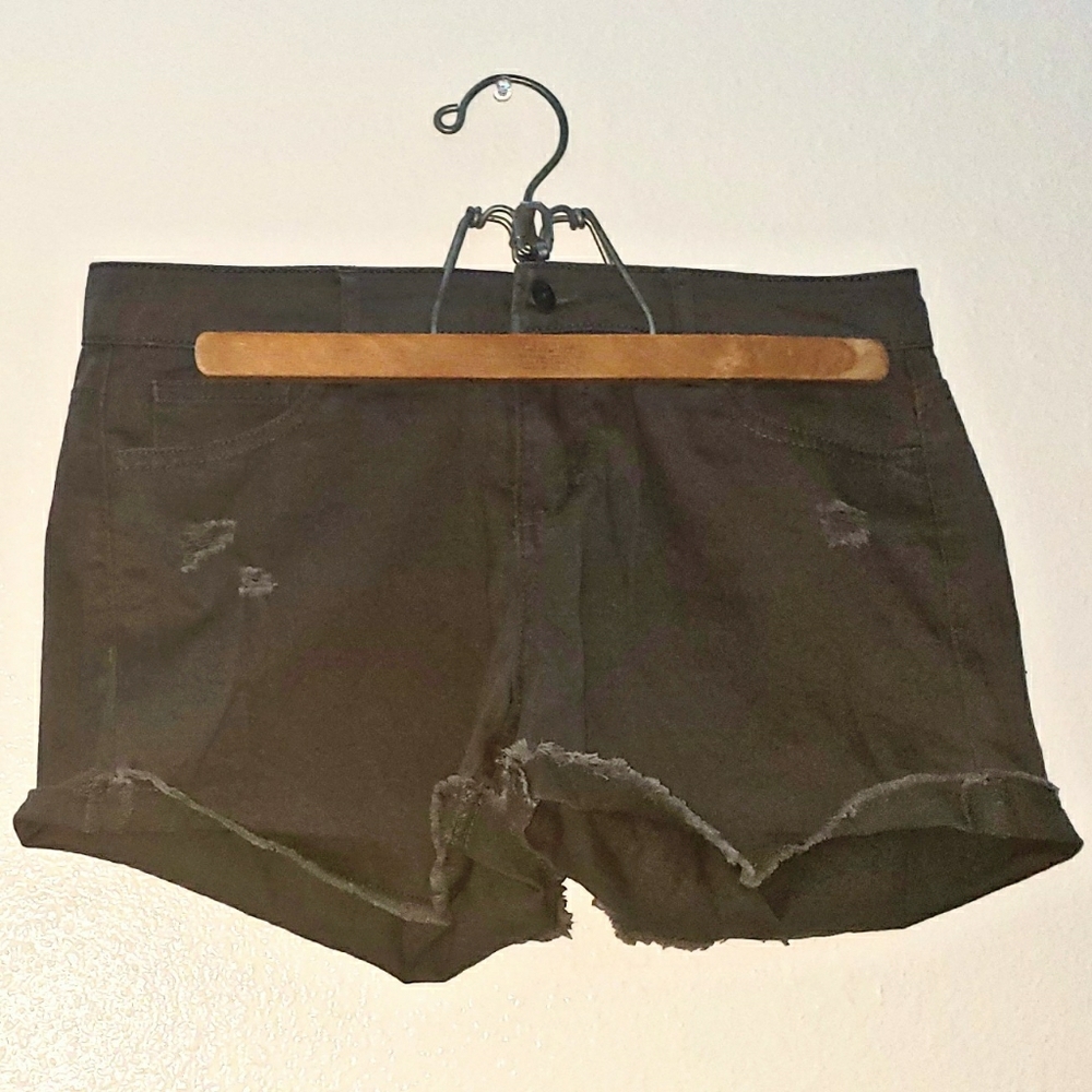 distressed jean shorts